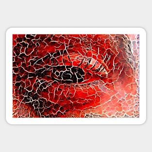 Squinting Crimson Cracked Red Eye of Madness Sticker